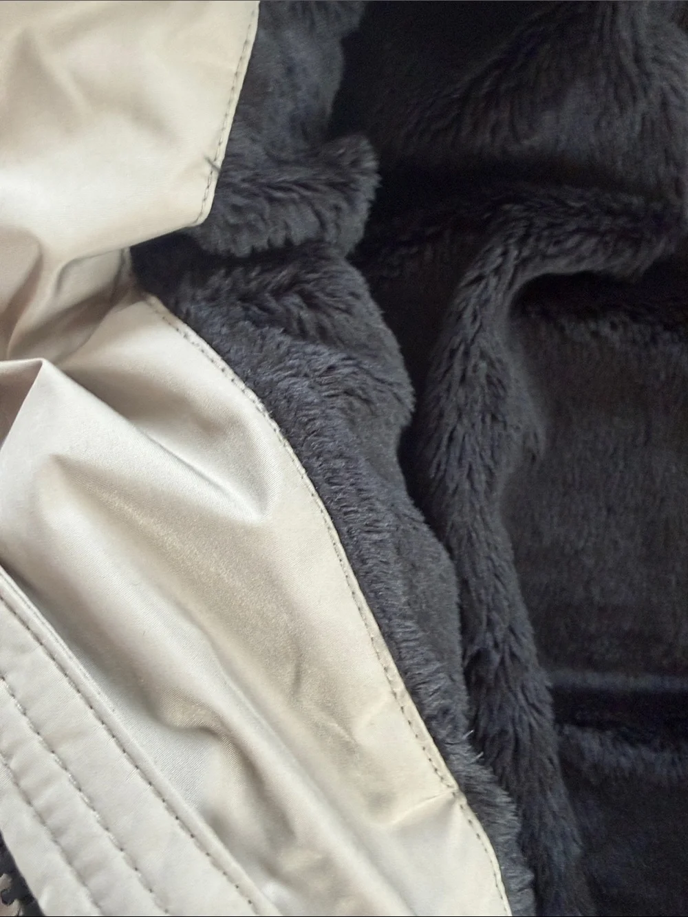 The Children's Place Taupe Hooded Puffer Jacket with Black Lining